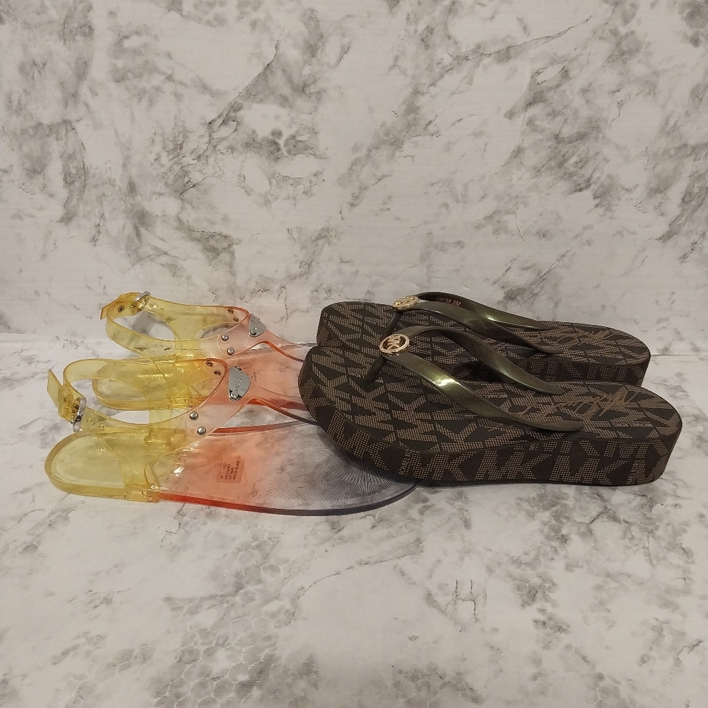 Selling As A Whole 2 Pairs Of Michael Kors Sandals
